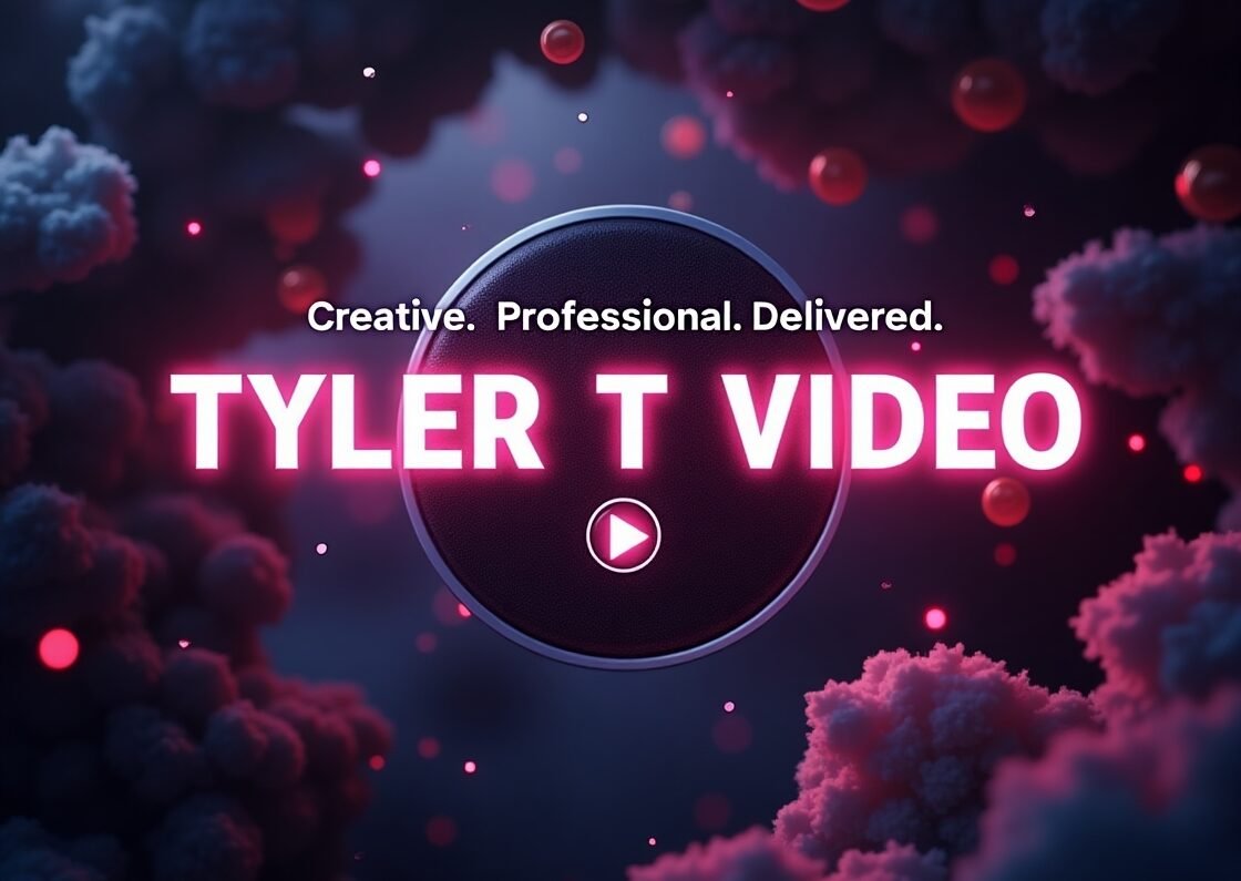 Tyler T. Video Productions logo in a surrell environment